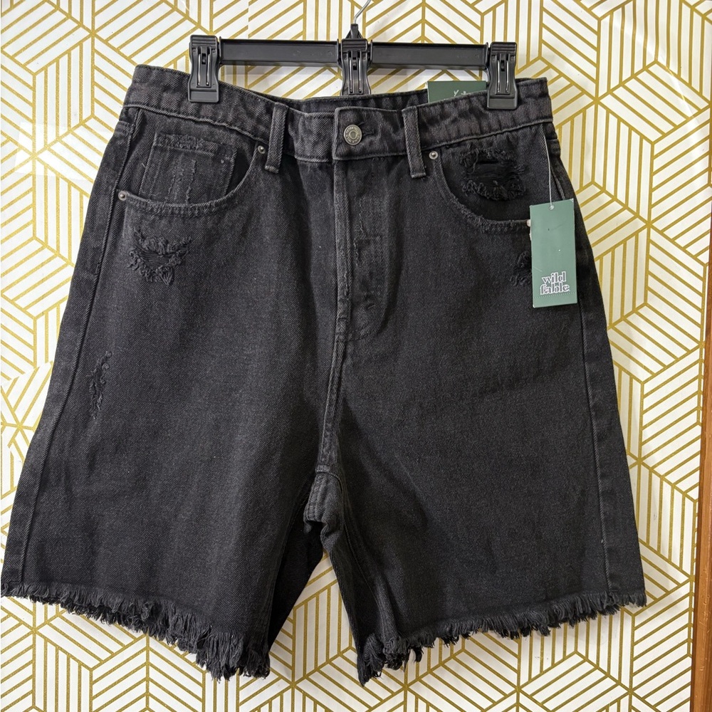 Wild fable Black Distressed Denim Shorts size 16